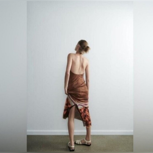 NWT-ZARA Halter Maxi Dress - Picture 2 of 5